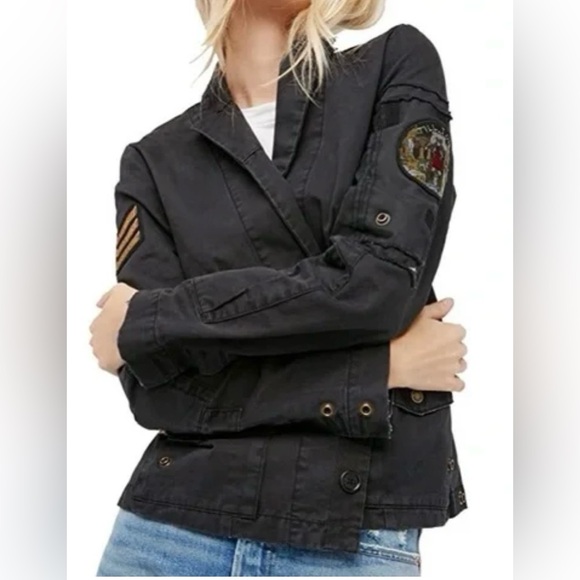 Zadig & Voltaire Jackets & Blazers - Zadig & Voltaire Virginia Grunge Military Skull Utility Jacket